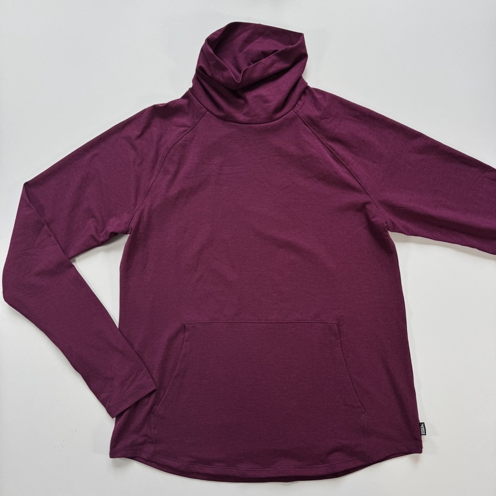 EDDIE BAUER Turtleneck Long Sleeve Shirt Kangaroo Pocket Womens Medium Pink